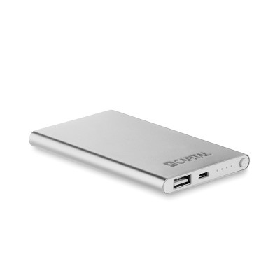 Flat power bank 4000 mAh Silver